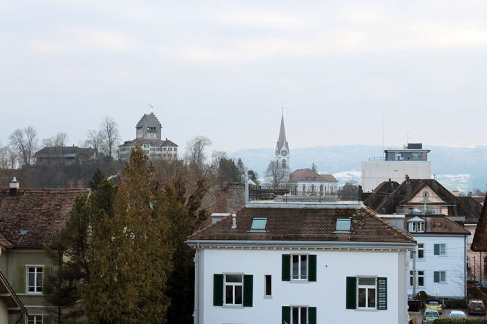 Aussicht von einem Balkon des Pflegeheims im Zentrum von Uster